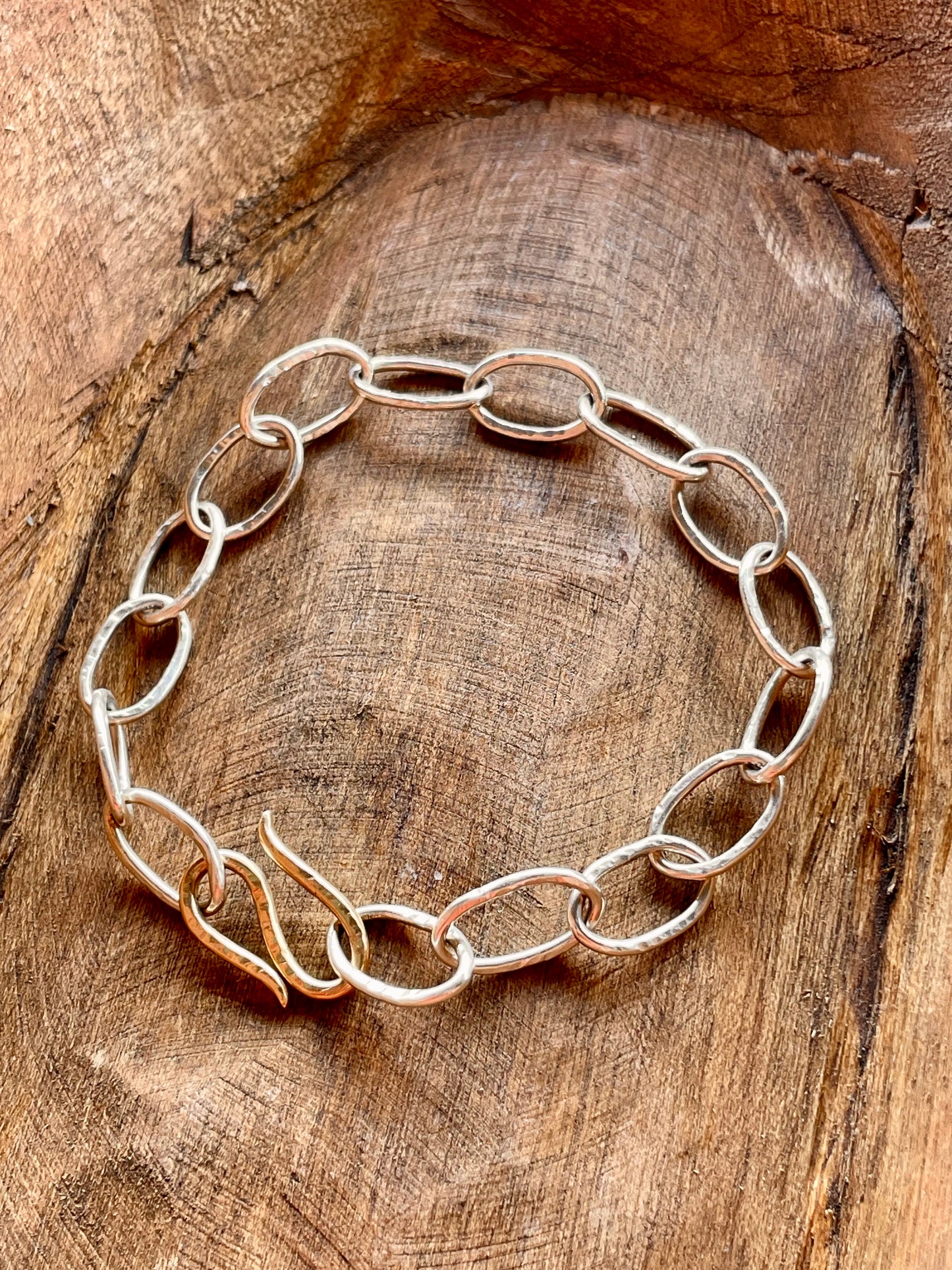 Sterling and 14 kt YG bracelet